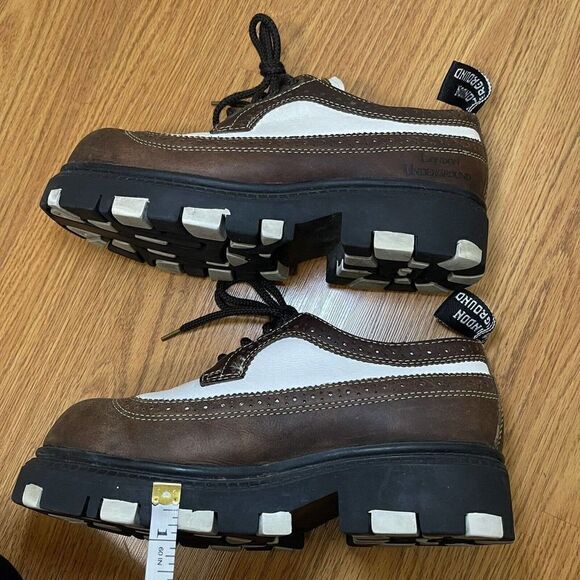 Vintage Y2K London Underground brown oxford wingtip lace up creeper shoes US 7.5 - Picture 11 of 11